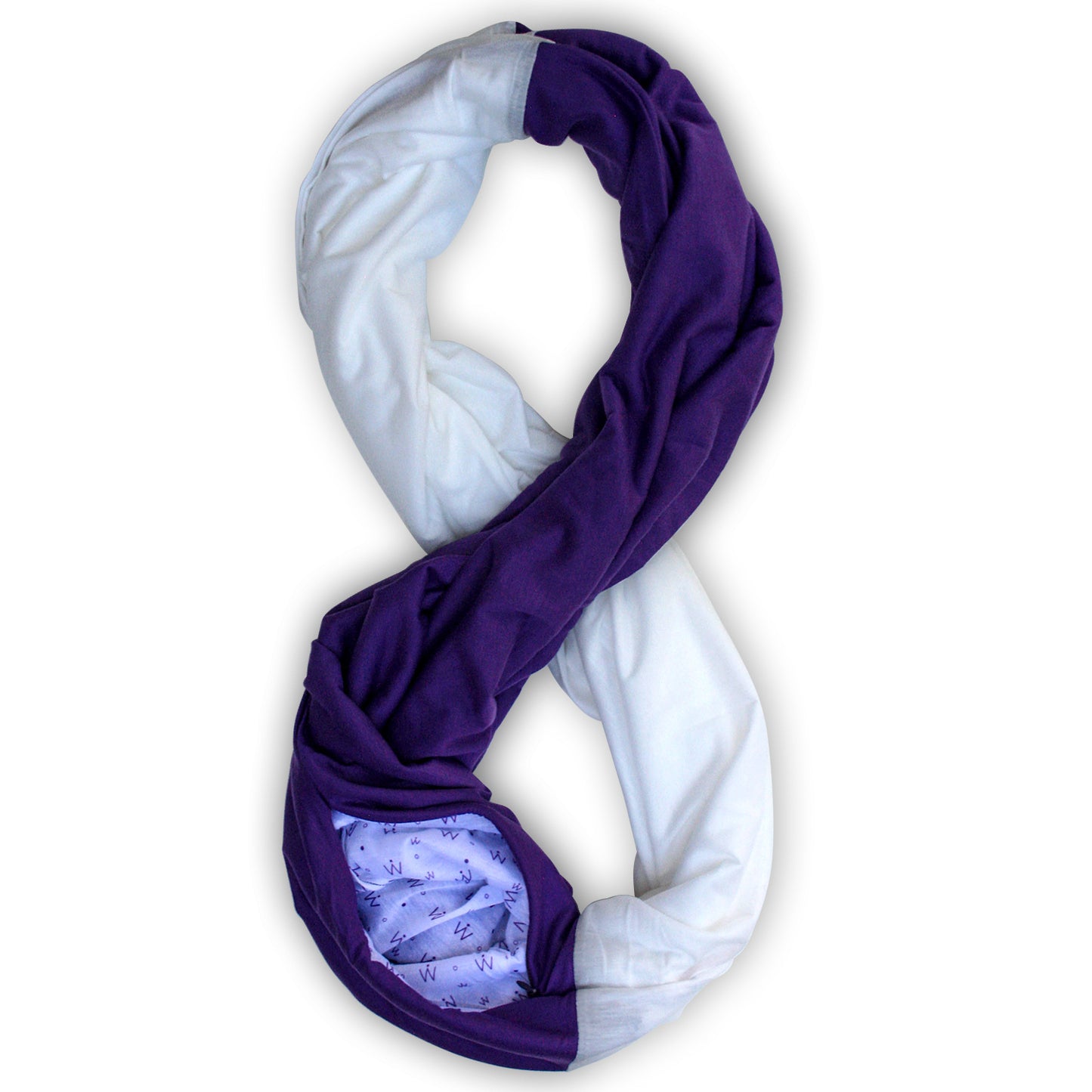 STADIUM Series Travel Scarf // Purple & White