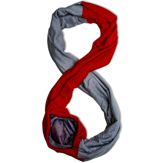 STADIUM Series Travel Scarf // Red & Grey