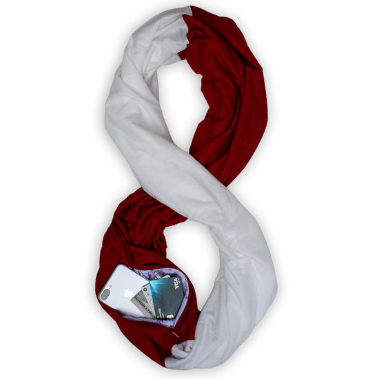 STADIUM Series Travel Scarf // Crimson & White