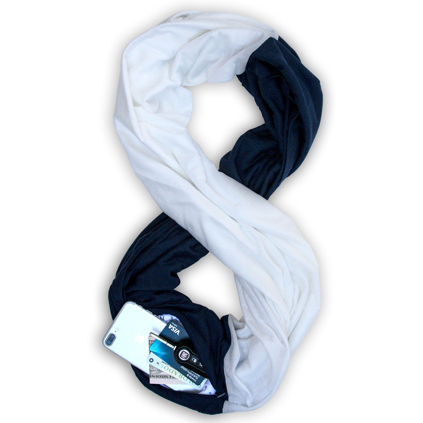 STADIUM Series Travel Scarf // Navy & White