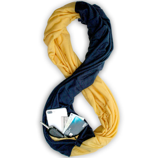 STADIUM Series Travel Scarf // Navy & Yellow