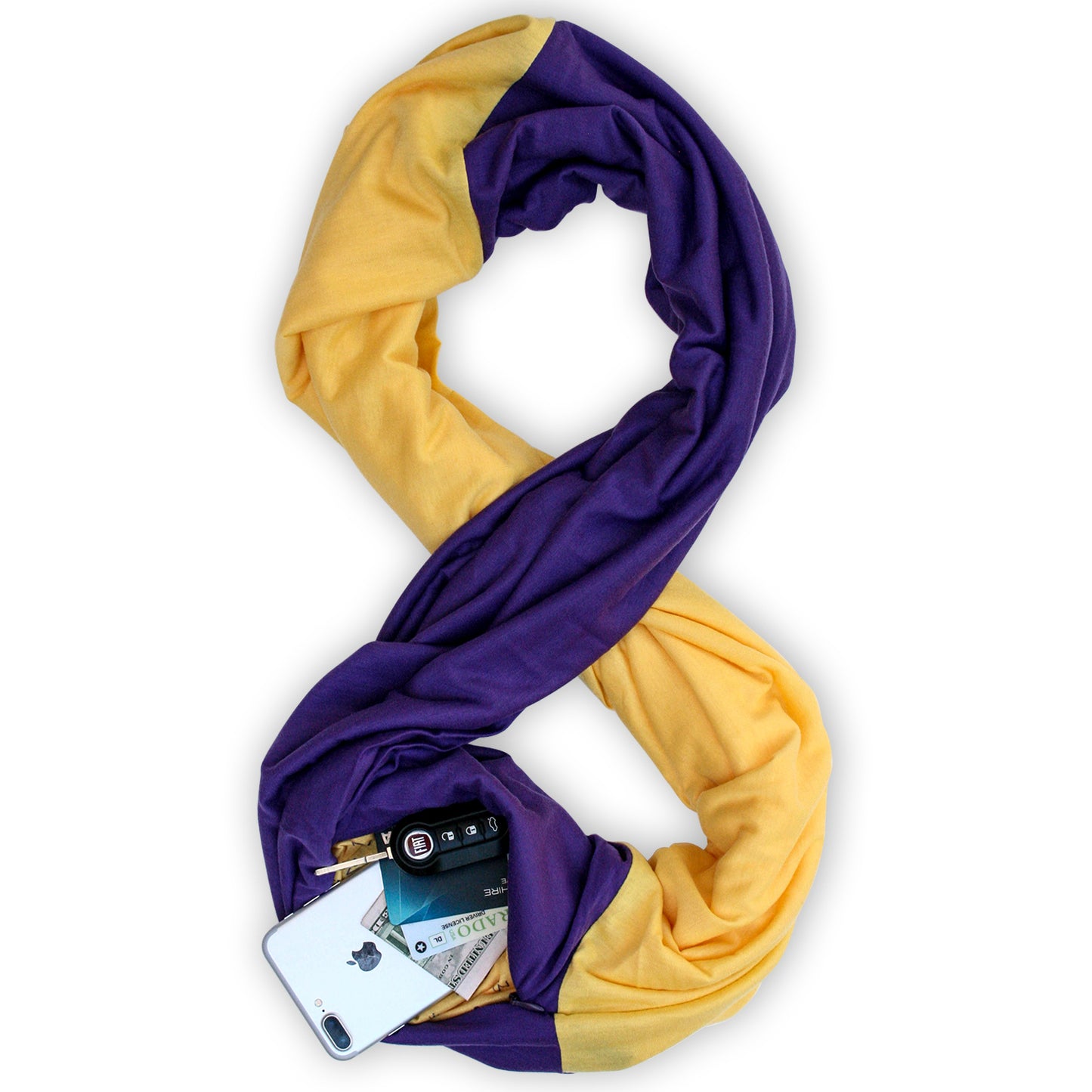 STADIUM Series Travel Scarf // Purple & Yellow