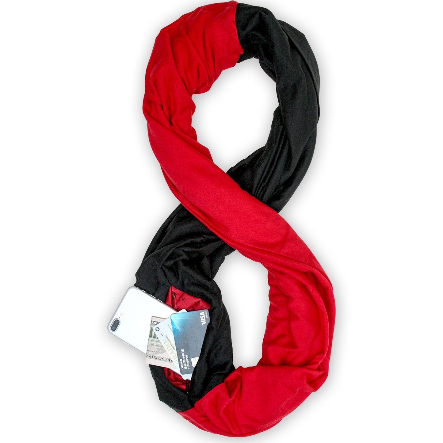 STADIUM Series Travel Scarf // Red & Black