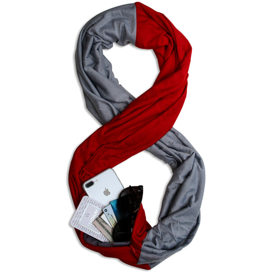 STADIUM Series Travel Scarf // Red & Grey