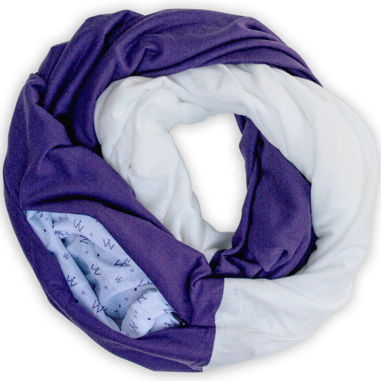 STADIUM Series Travel Scarf // Purple & White