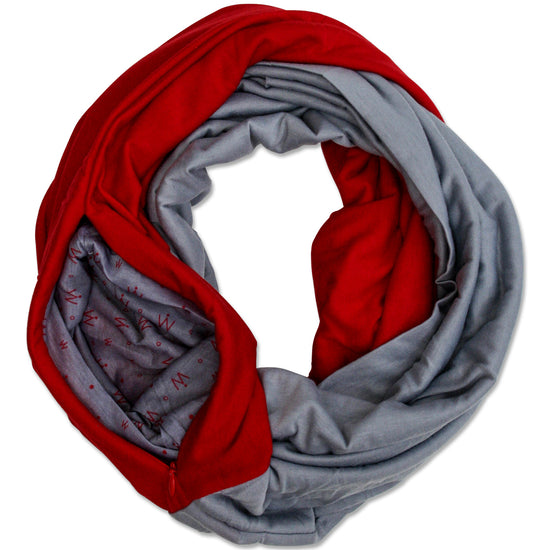 STADIUM Series Travel Scarf // Red & Grey