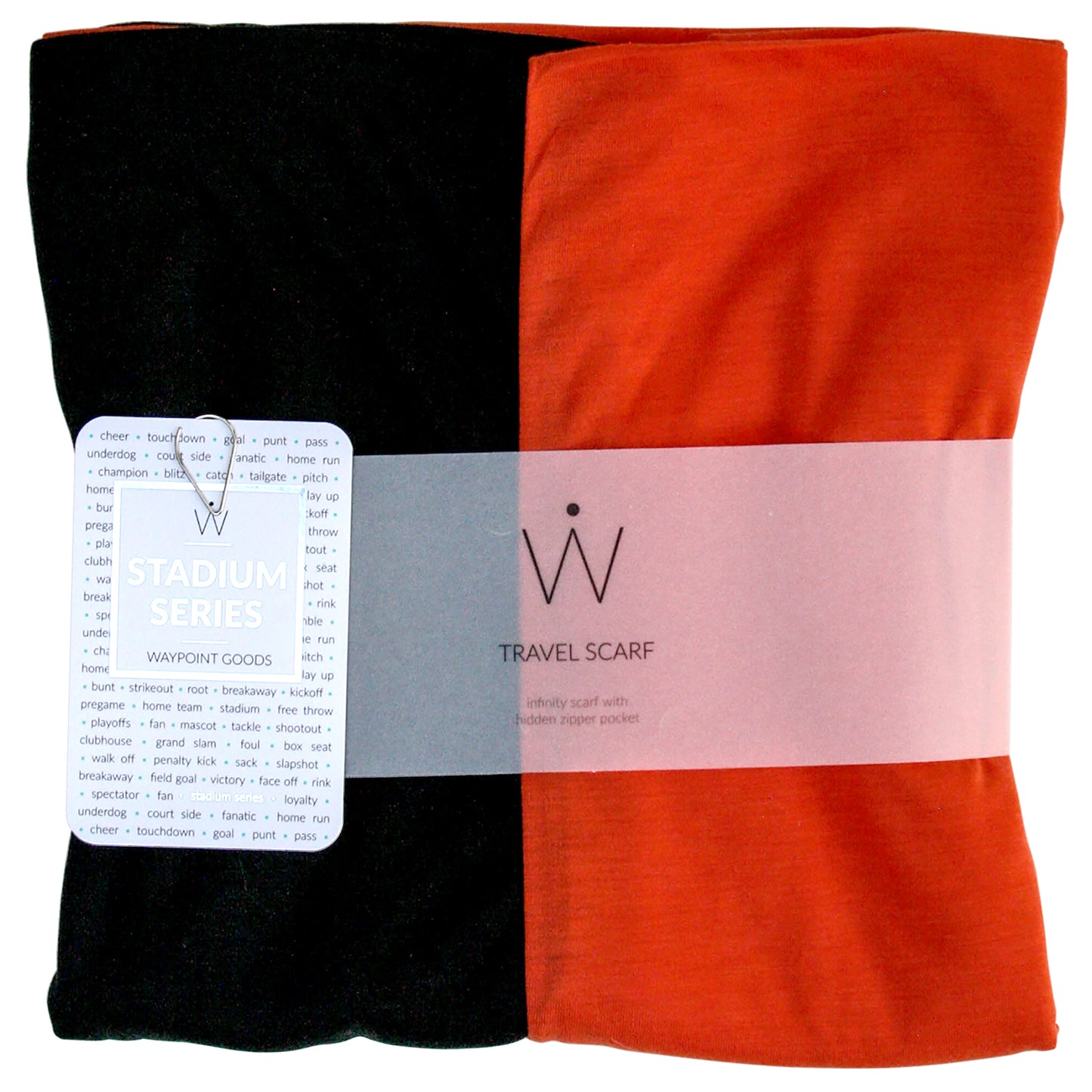 STADIUM Series Travel Scarf // Black & Orange