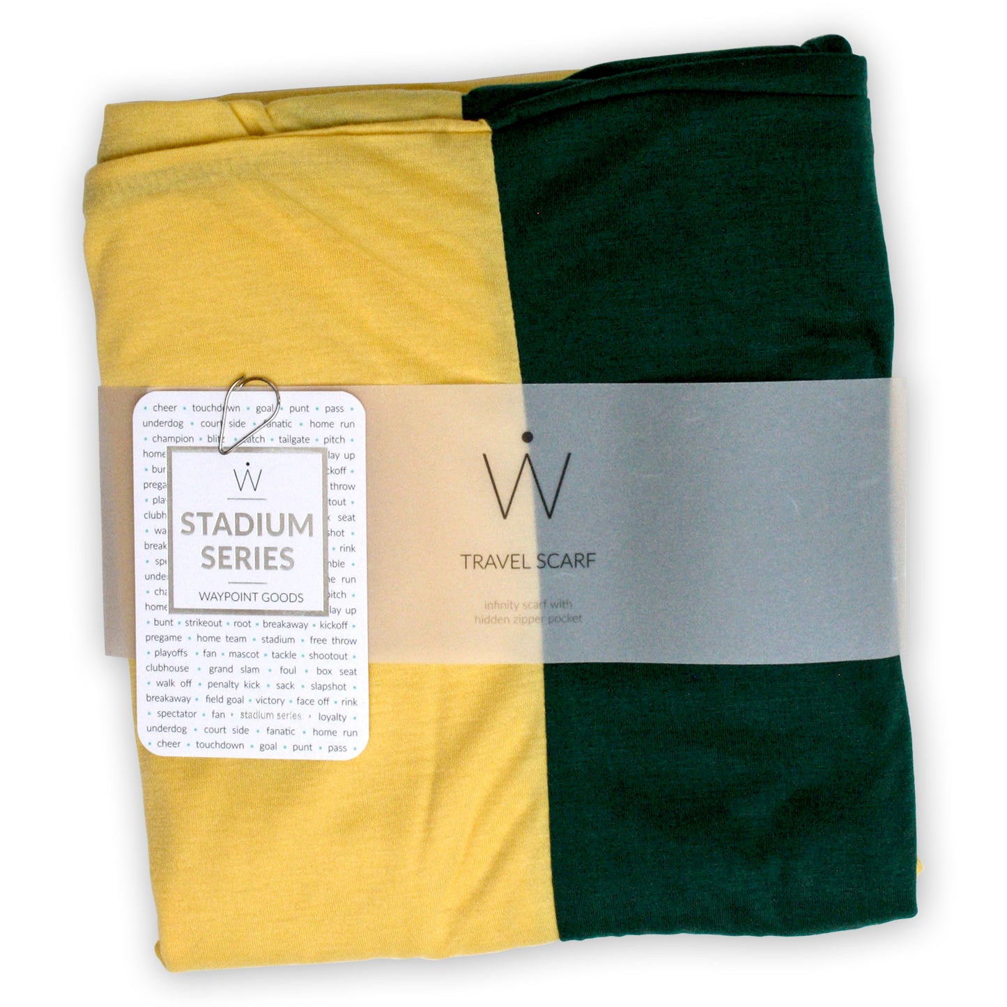 STADIUM Series Travel Scarf // Green & Yellow