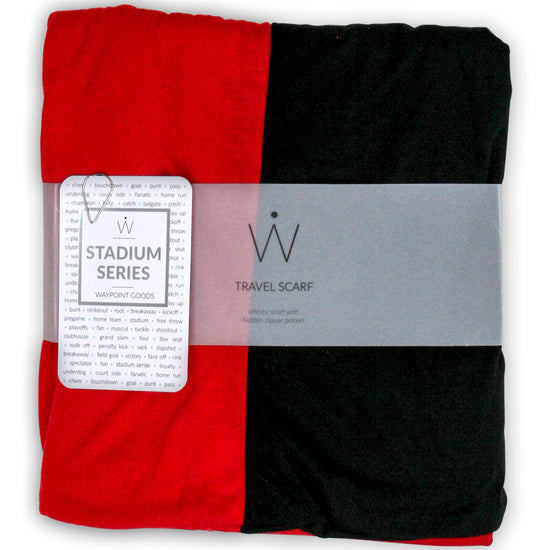 STADIUM Series Travel Scarf // Red & Black