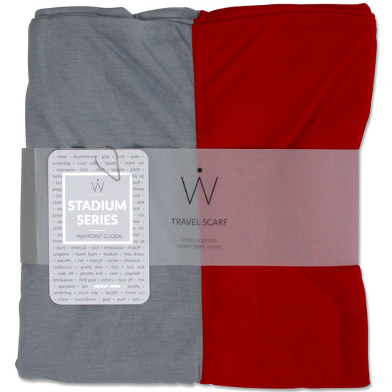 STADIUM Series Travel Scarf // Red & Grey