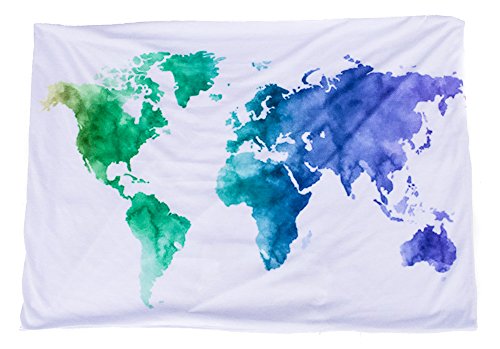 WATERCOLOR WORLD MAP // Travel Scarf