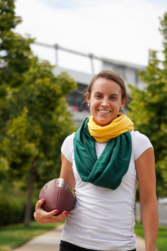 STADIUM Series Travel Scarf // Green & Yellow