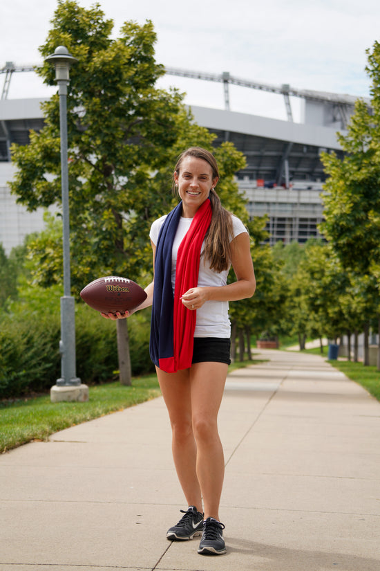 STADIUM Series Travel Scarf // Navy & Red