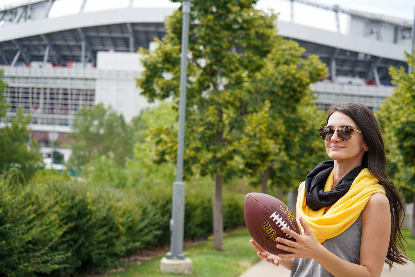 STADIUM Series Travel Scarf // Black & Yellow