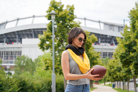 STADIUM Series Travel Scarf // Black & Yellow