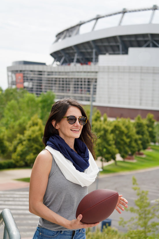 STADIUM Series Travel Scarf // Navy & White