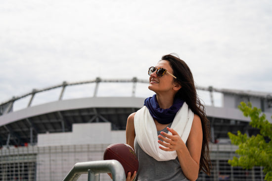 STADIUM Series Travel Scarf // Navy & White