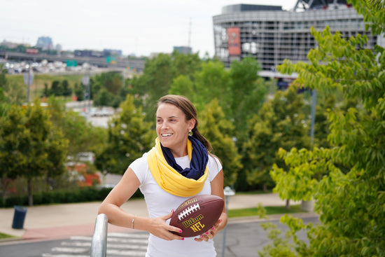 STADIUM Series Travel Scarf // Navy & Yellow