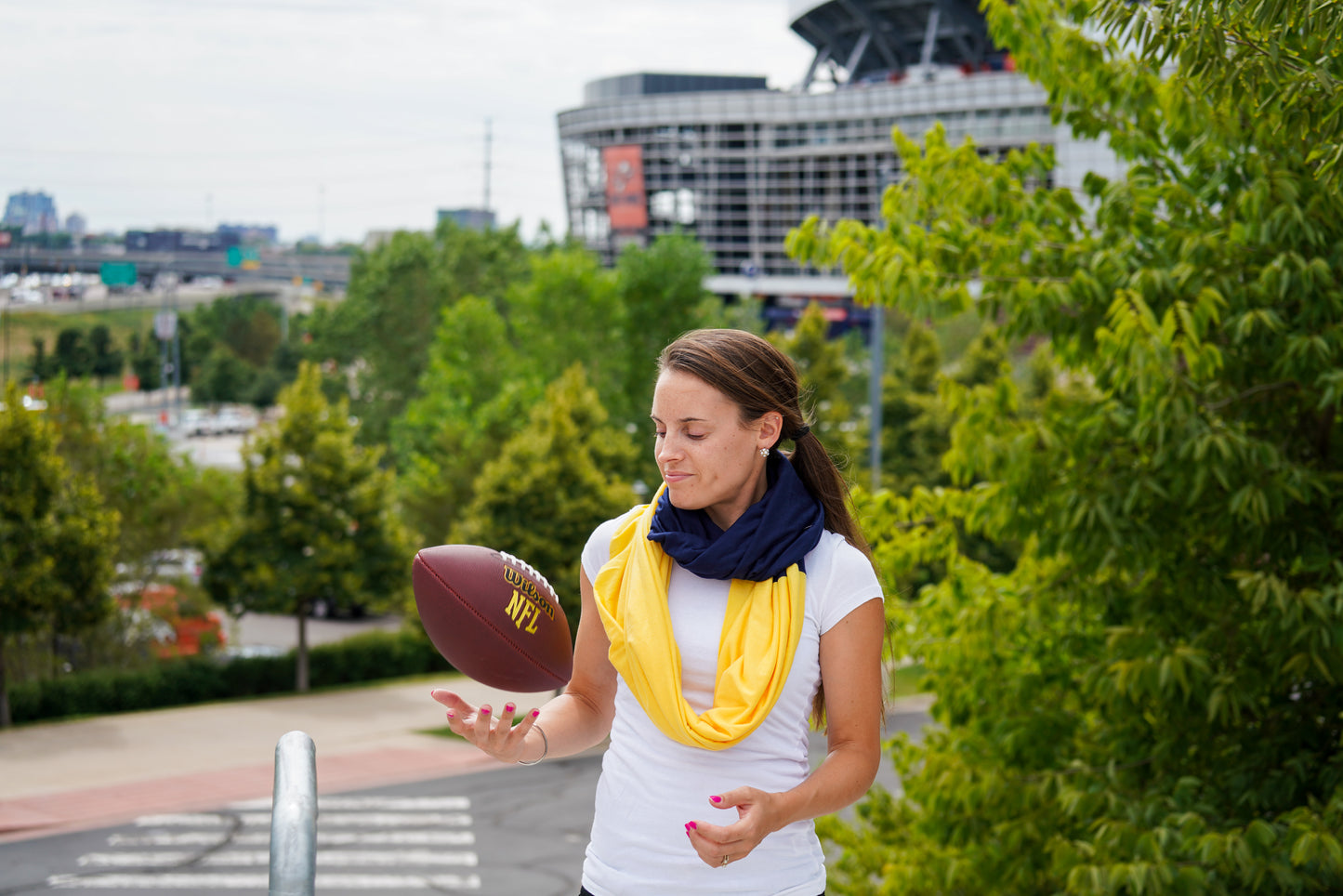 STADIUM Series Travel Scarf // Navy & Yellow