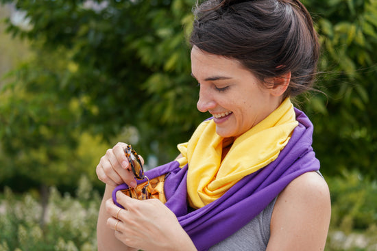 STADIUM Series Travel Scarf // Purple & Yellow