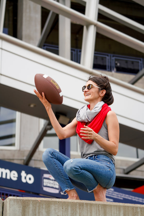 STADIUM Series Travel Scarf // Red & Grey