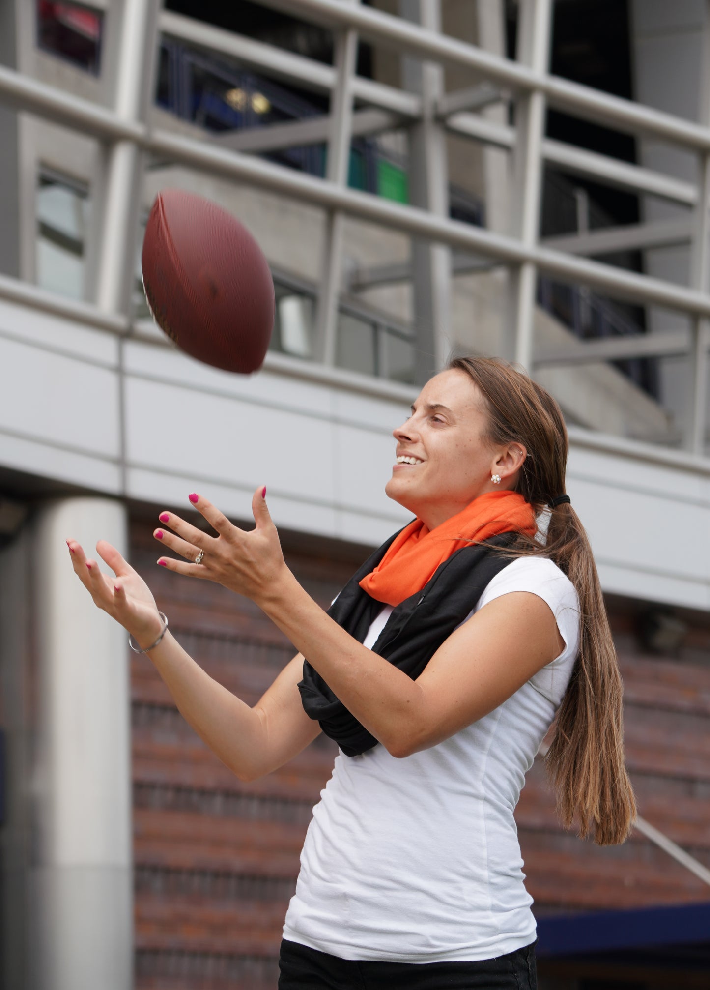 STADIUM Series Travel Scarf // Black & Orange