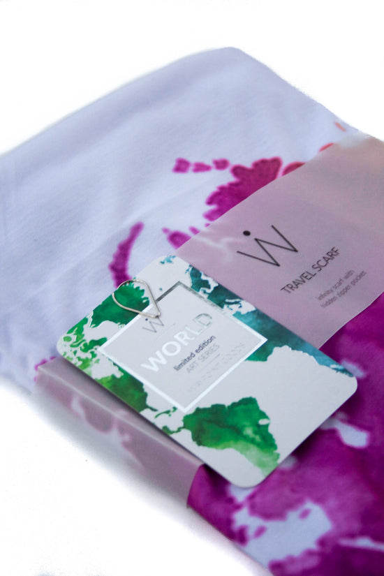 WATERCOLOR WORLD MAP // Travel Scarf